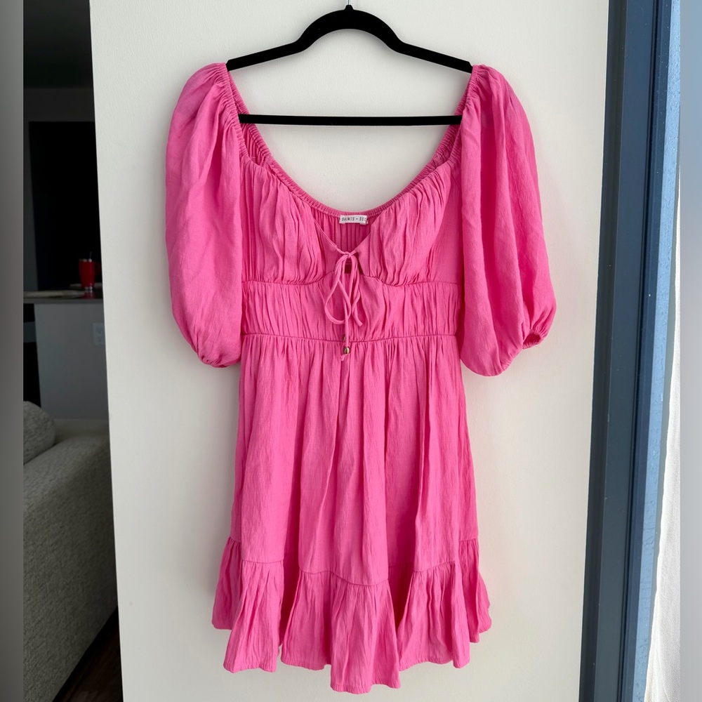 Saints + Secrets - pink puff sleeve dress